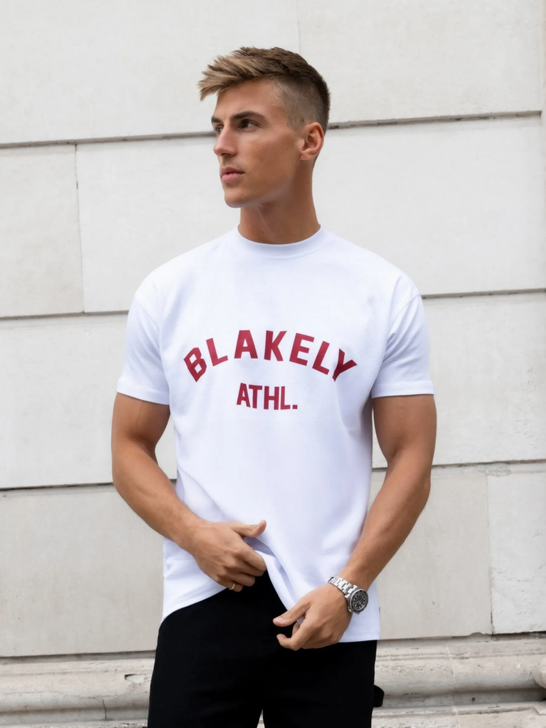 Zion Relaxed T-Shirt - White & Red sold by Blakely