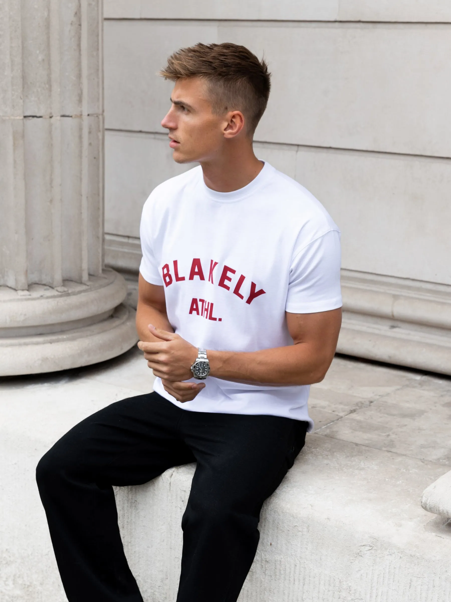 Zion Relaxed T-Shirt - White & Red sold by Blakely product image thumbnail 2