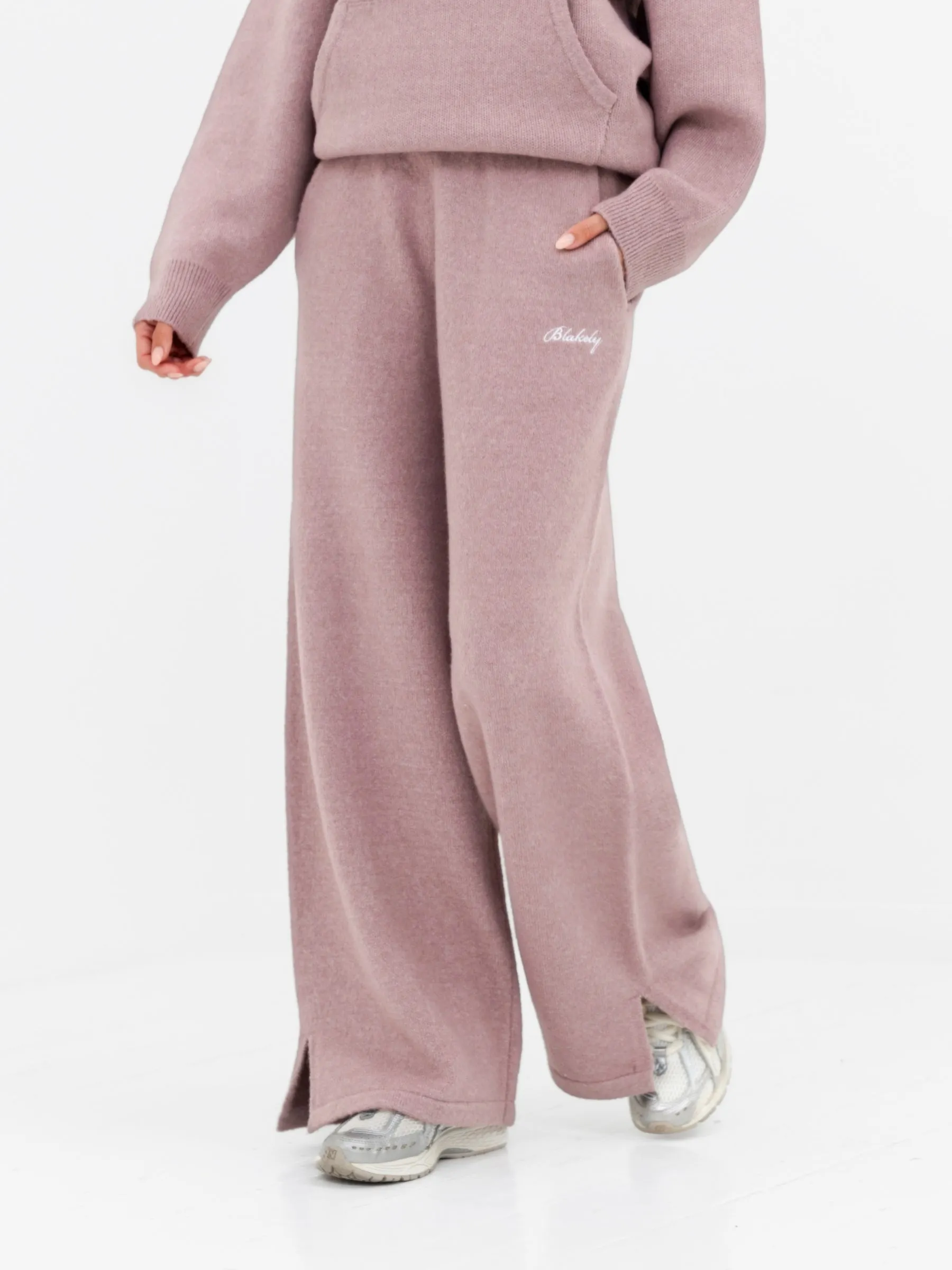 Knitted Wide Leg Sweatpants - Dusty Pink sold by Blakely product image thumbnail 2