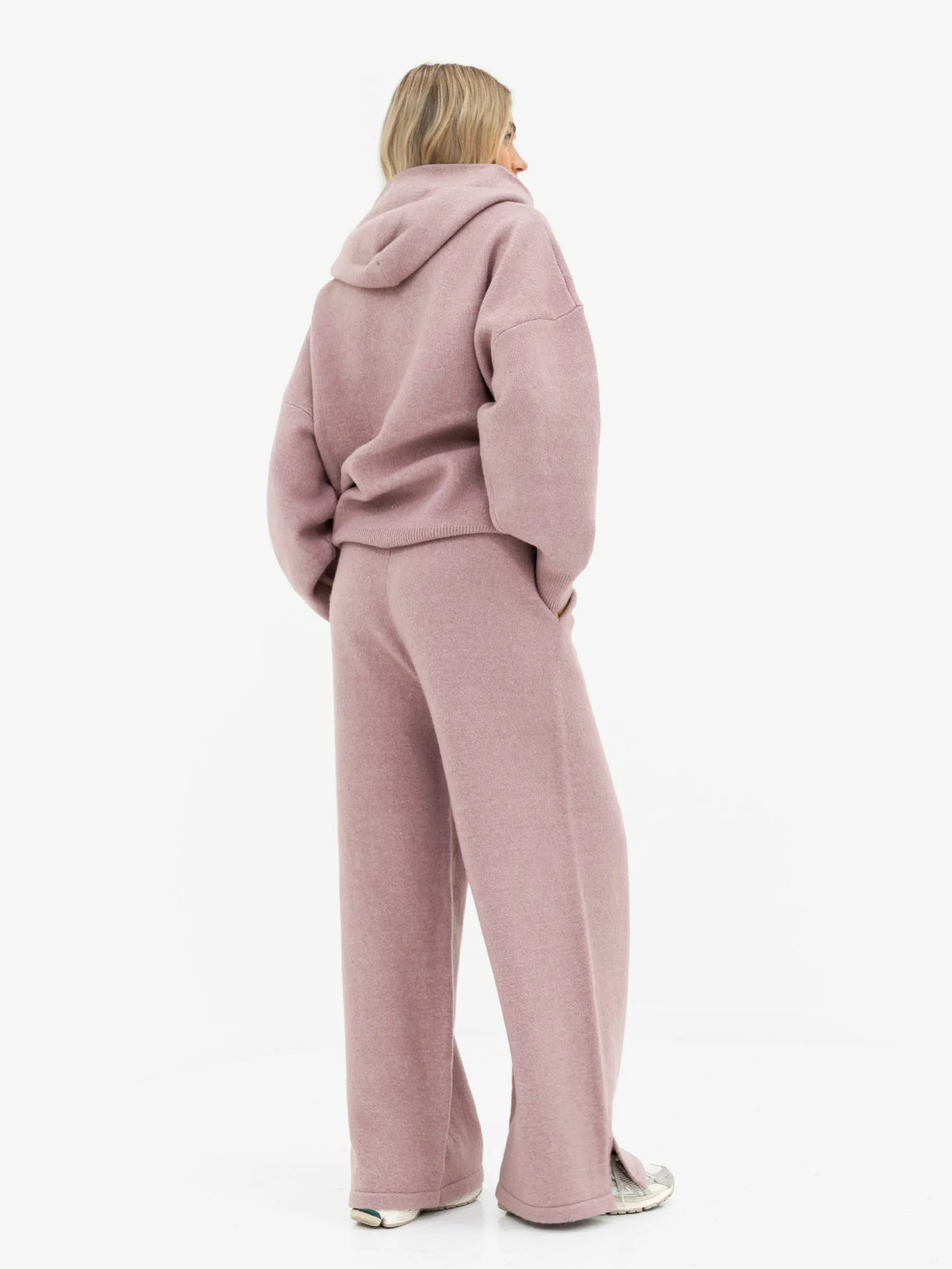 Knitted Wide Leg Sweatpants - Dusty Pink sold by Blakely product image thumbnail 4