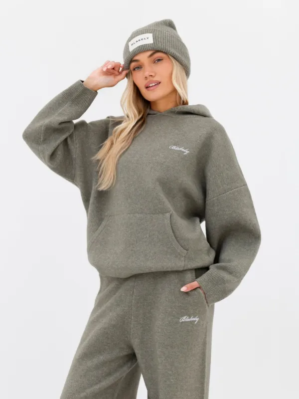 Oversized Knitted Hoodie - Safari Green sold by Blakely
