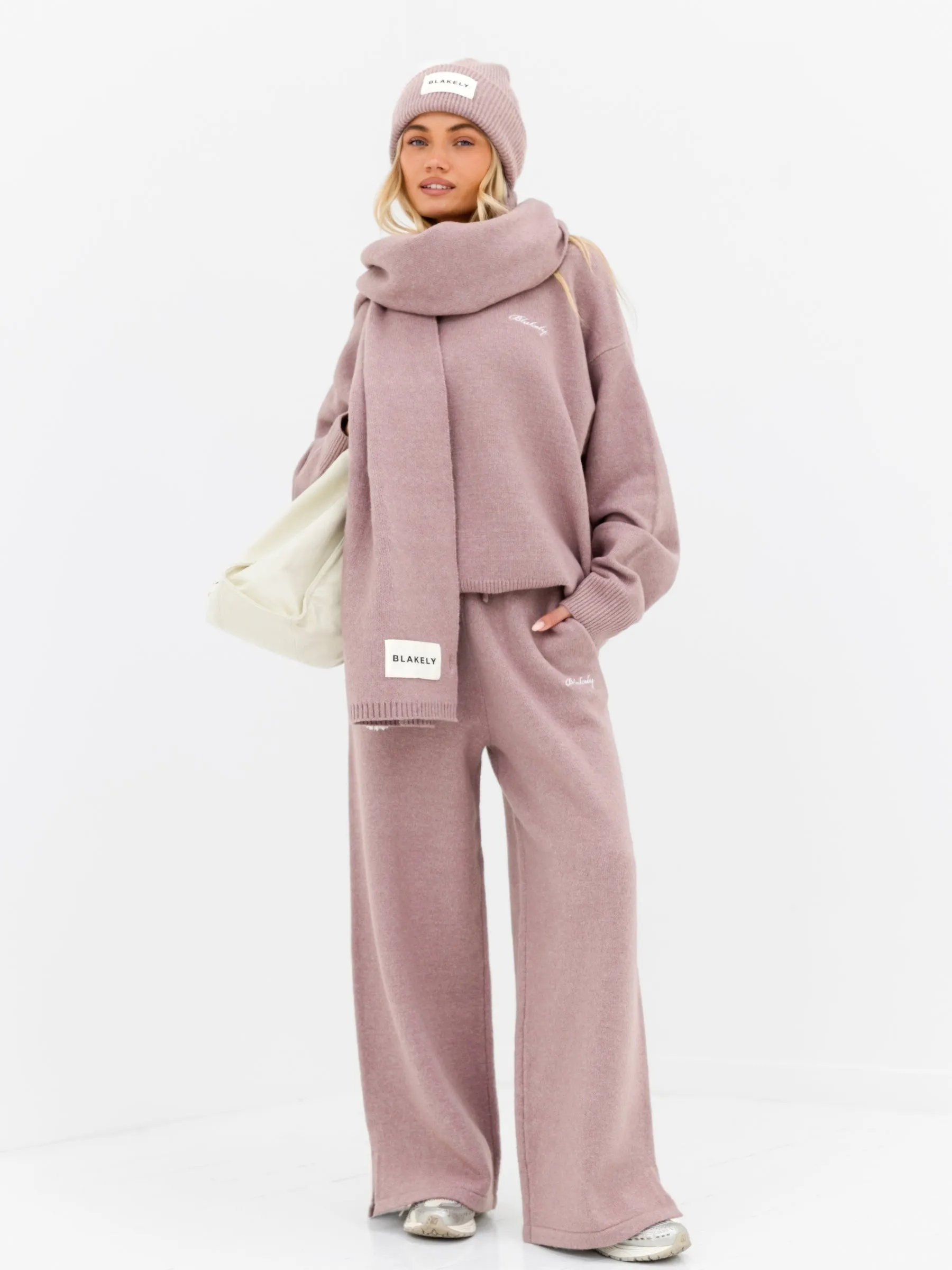 Label Knitted Scarf - Dusty Pink sold by Blakely product image thumbnail 3