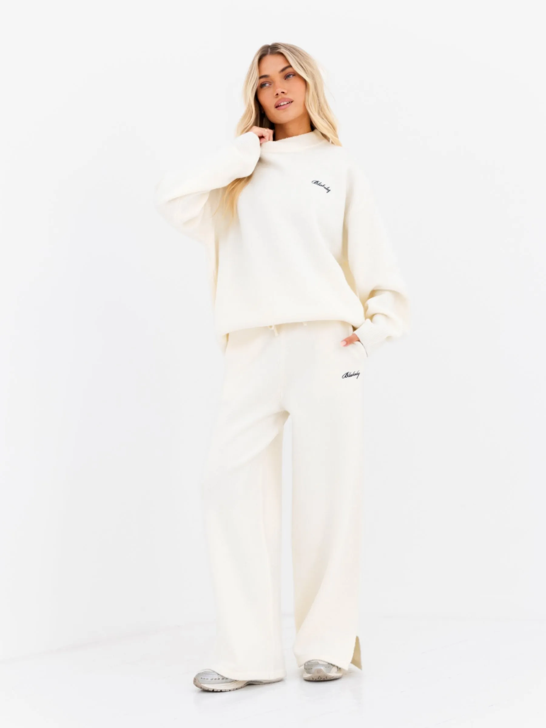 Knitted Wide Leg Sweatpants - Cream sold by Blakely product image thumbnail 3