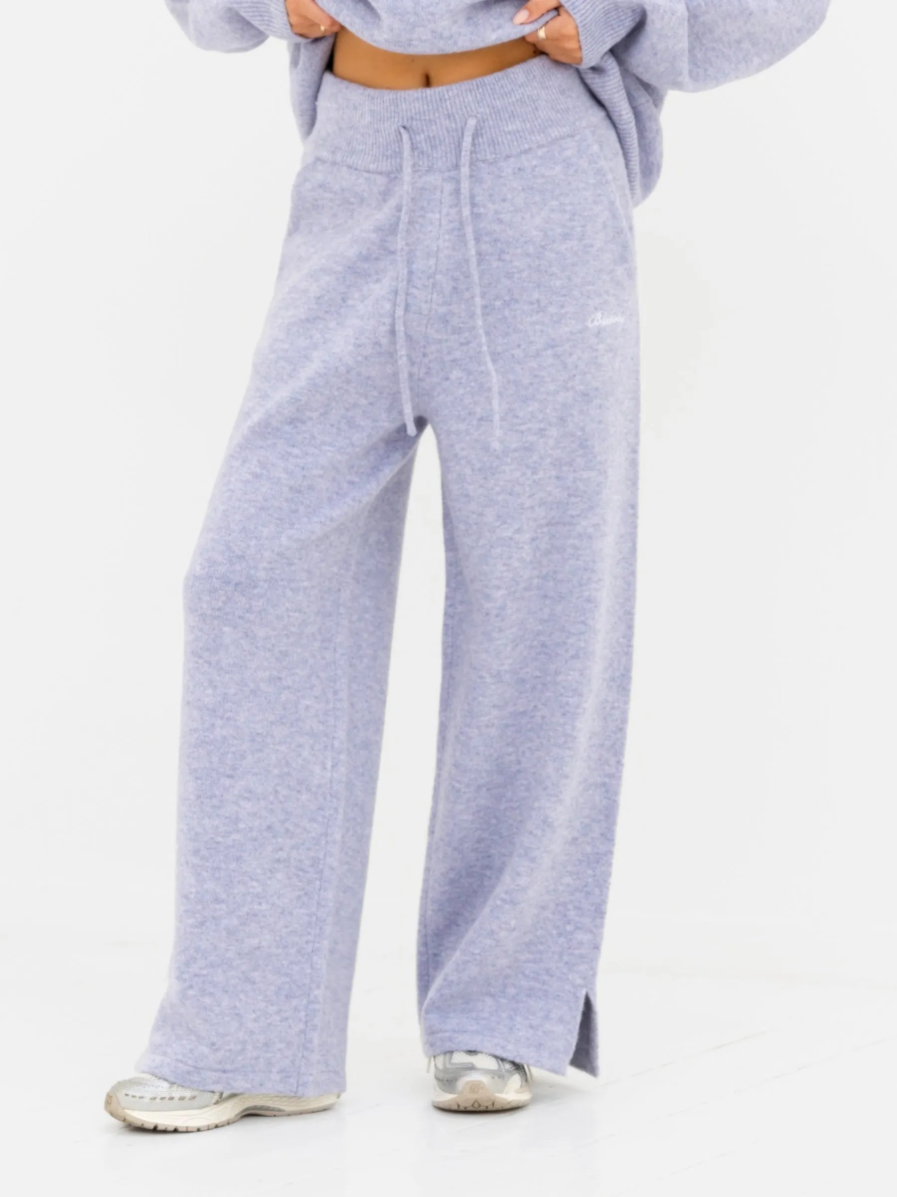 Knitted Wide Leg Sweatpants - Lilac sold by Blakely