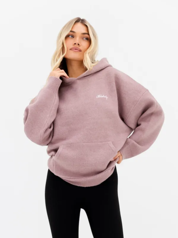 Oversized Knitted Hoodie - Dusty Pink sold by Blakely
