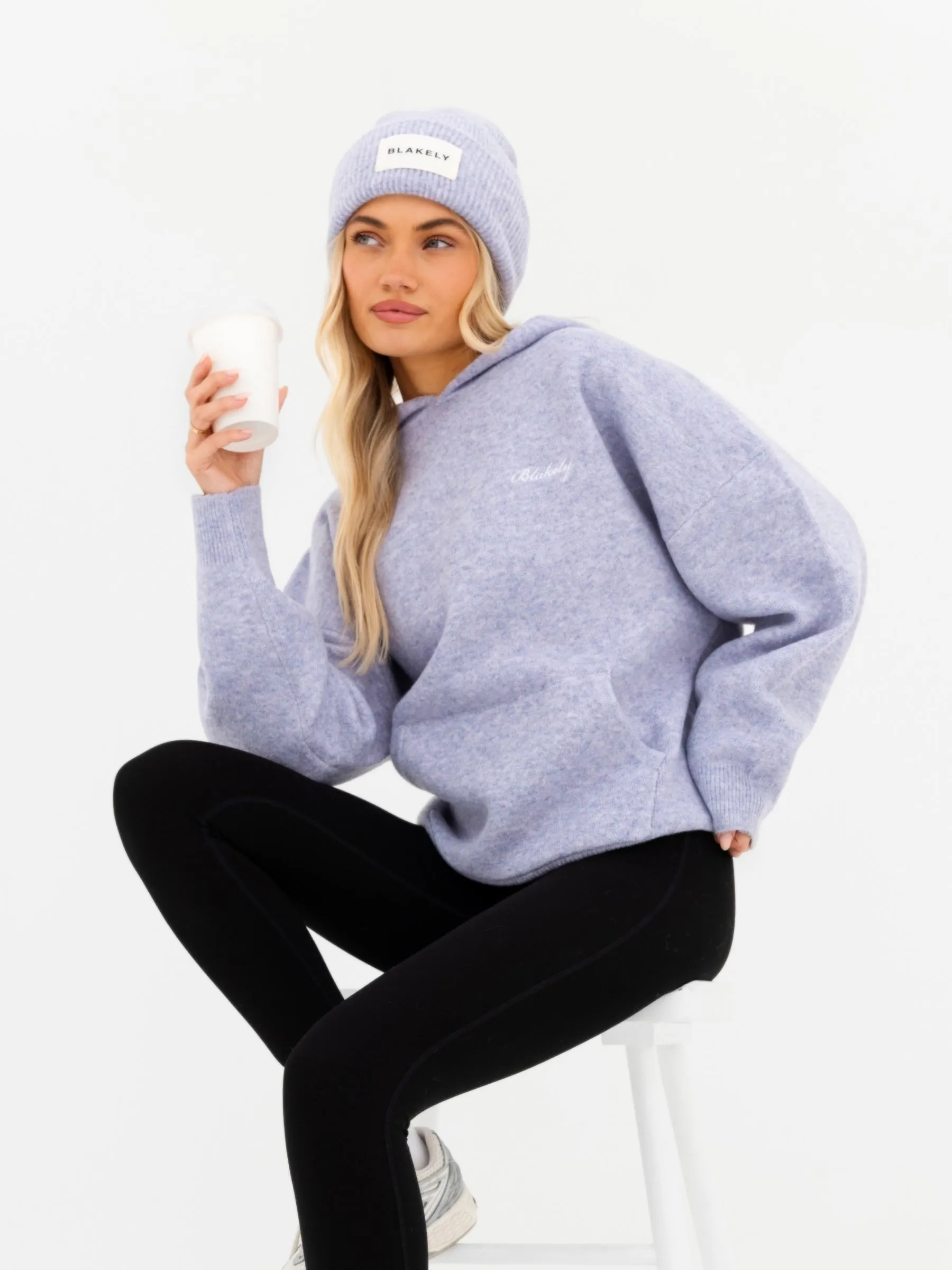 Oversized Knitted Hoodie - Lilac sold by Blakely product image thumbnail 5