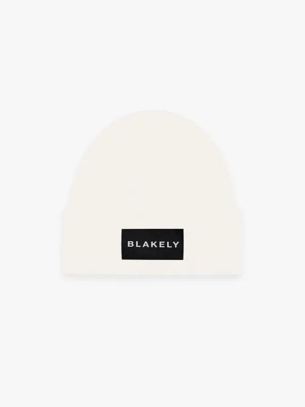 Label Knit Beanie - Cream sold by Blakely