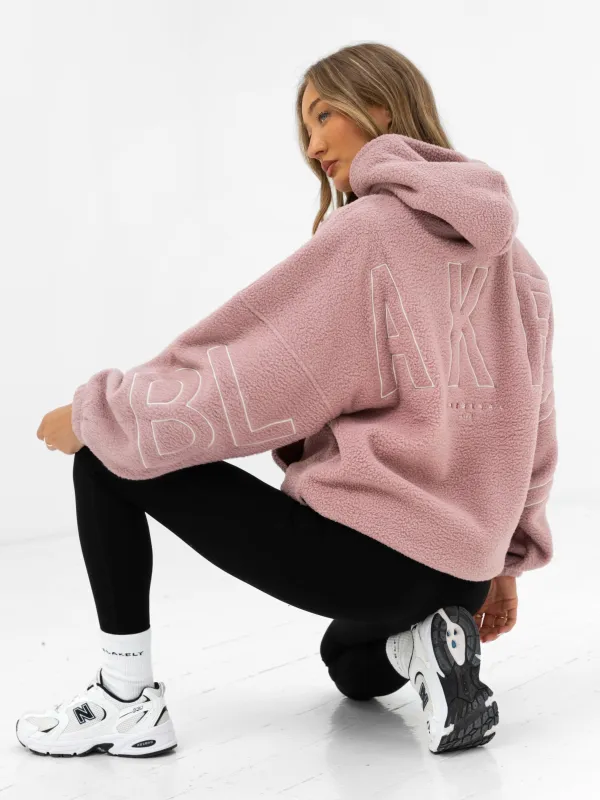Borg Isabel Oversized Hoodie - Dusty Pink made by Blakely