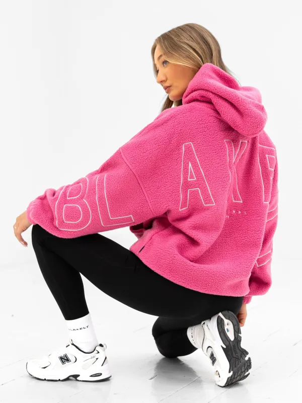 Borg Isabel Oversized Hoodie - Hot Pink made by Blakely
