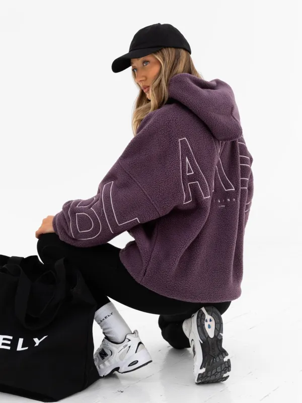 Borg Isabel Oversized Hoodie - Plum made by Blakely