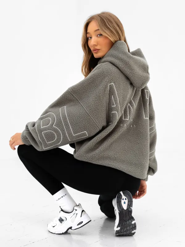 Borg Isabel Oversized Hoodie - Safari Green made by Blakely
