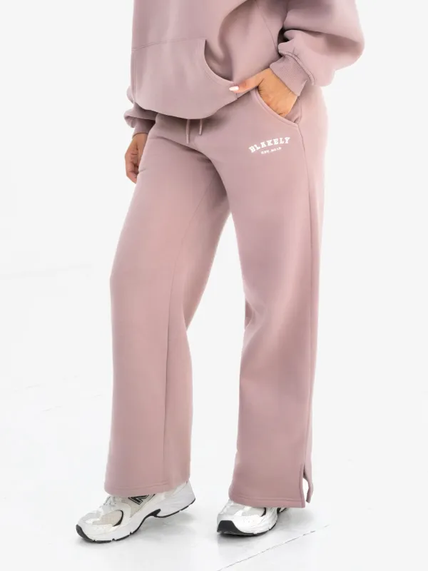 Varsity Wide Leg Sweatpants - Dusty Pink sold by Blakely