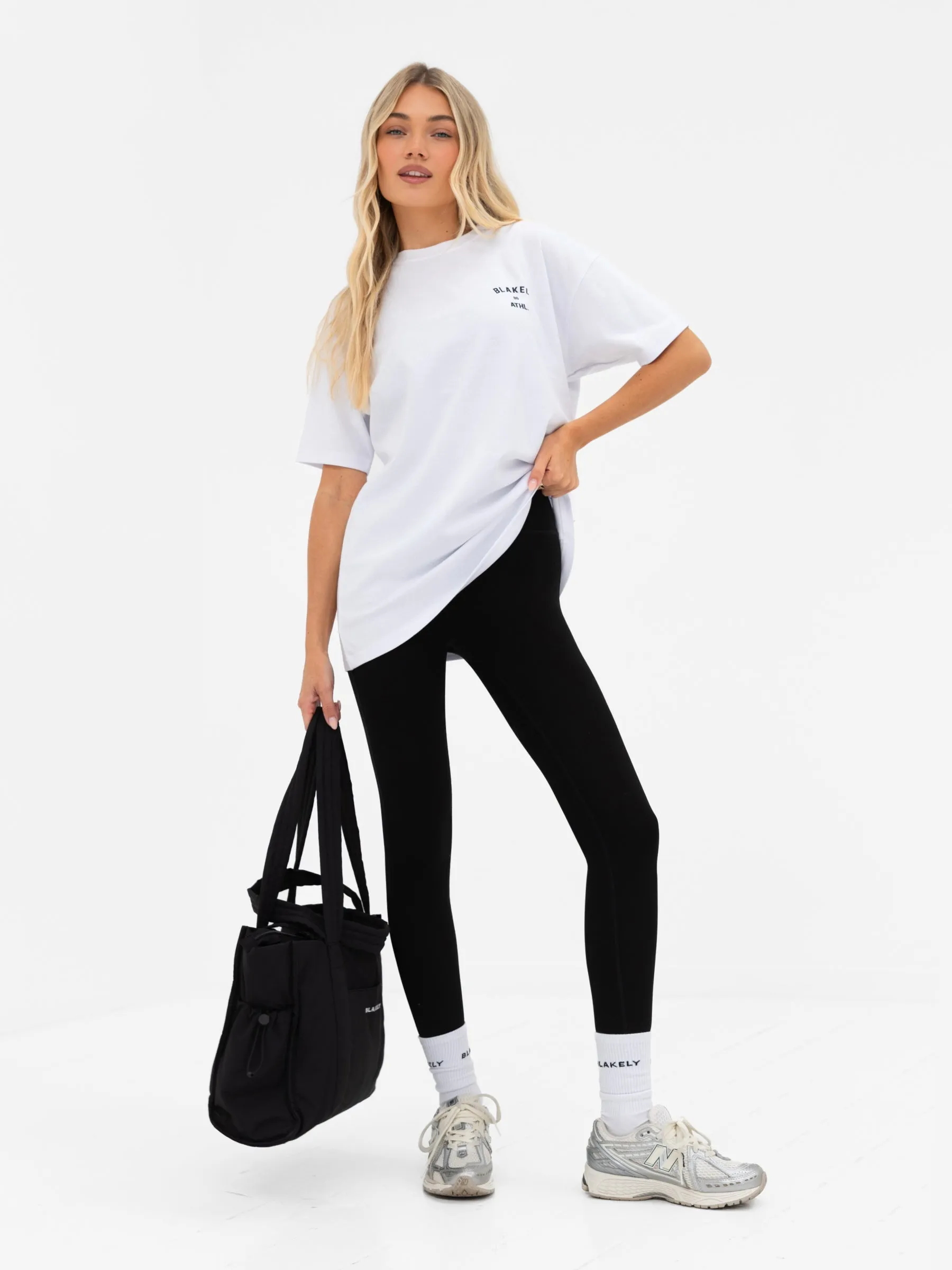 Hallie Oversized T-Shirt - White & Black sold by Blakely product image thumbnail 3
