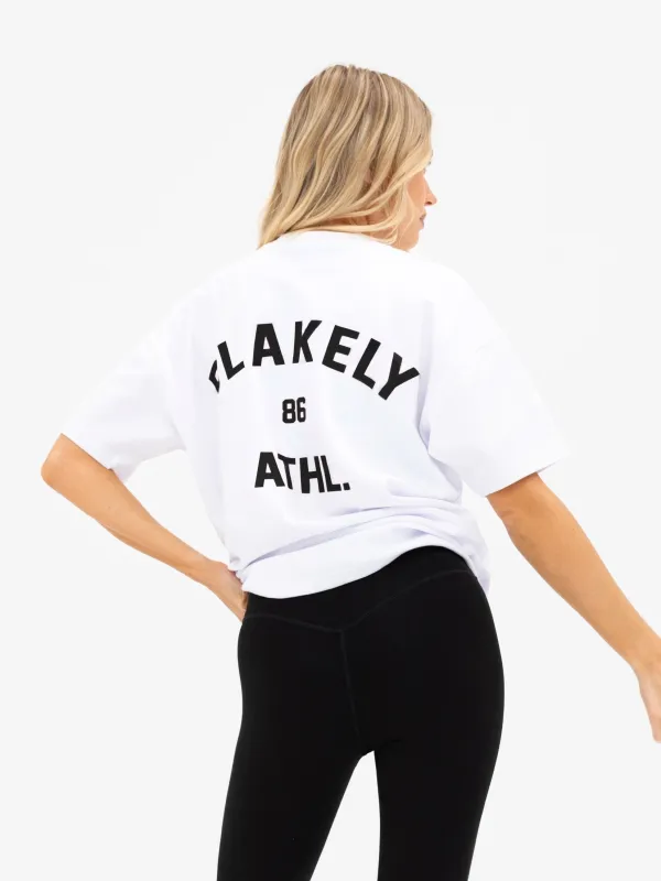 Hallie Oversized T-Shirt - White & Black sold by Blakely
