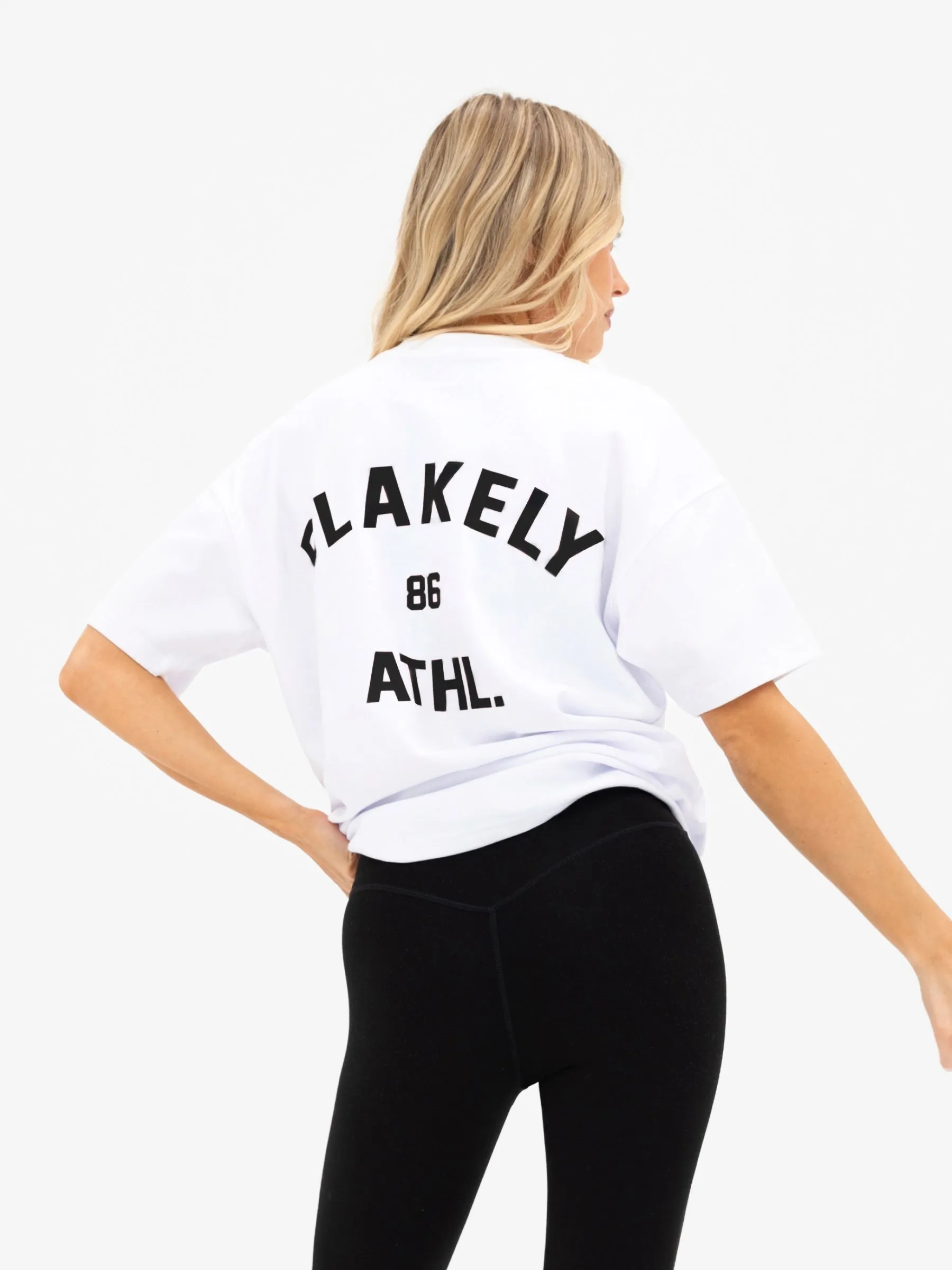 Hallie Oversized T-Shirt - White & Black sold by Blakely