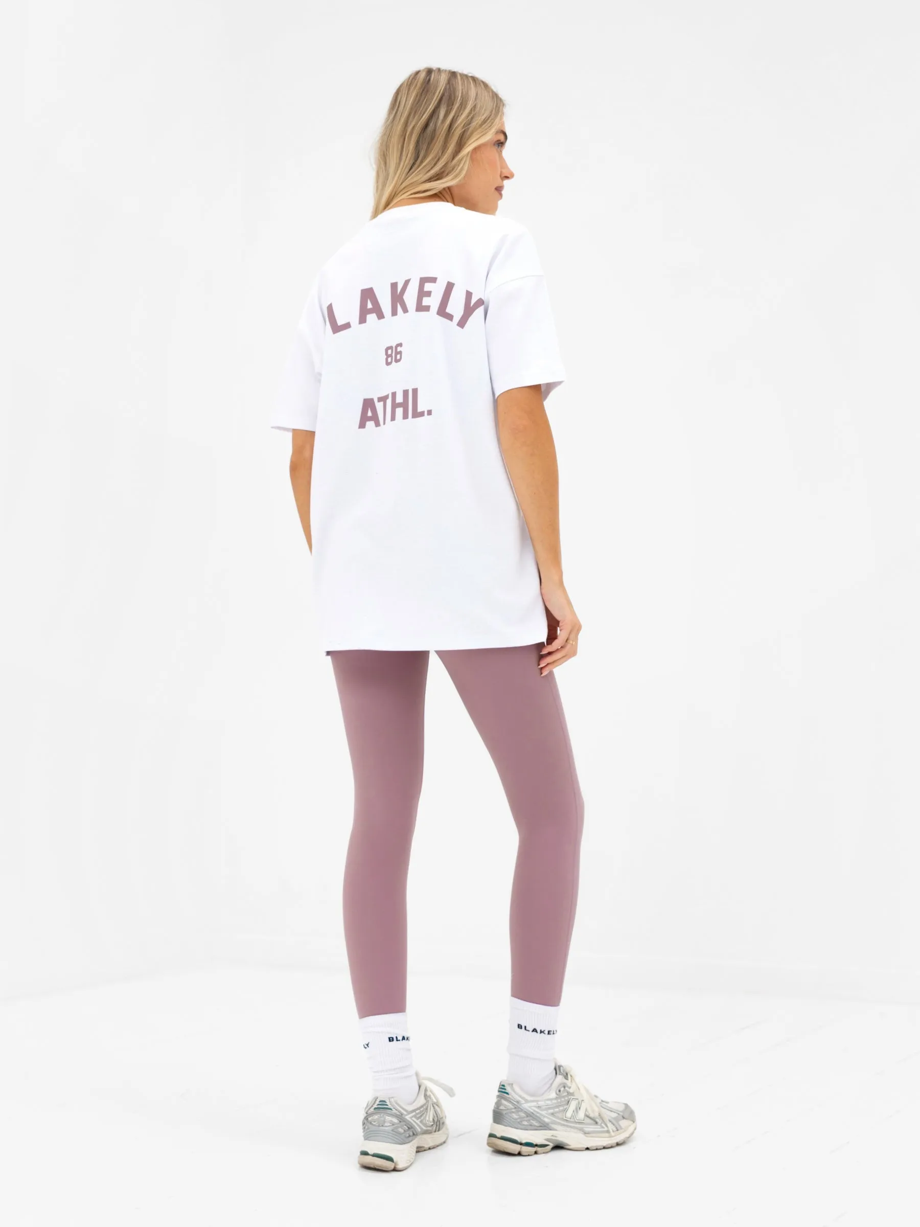 Hallie Oversized T-Shirt - White & Dusty Pink sold by Blakely product image thumbnail 3