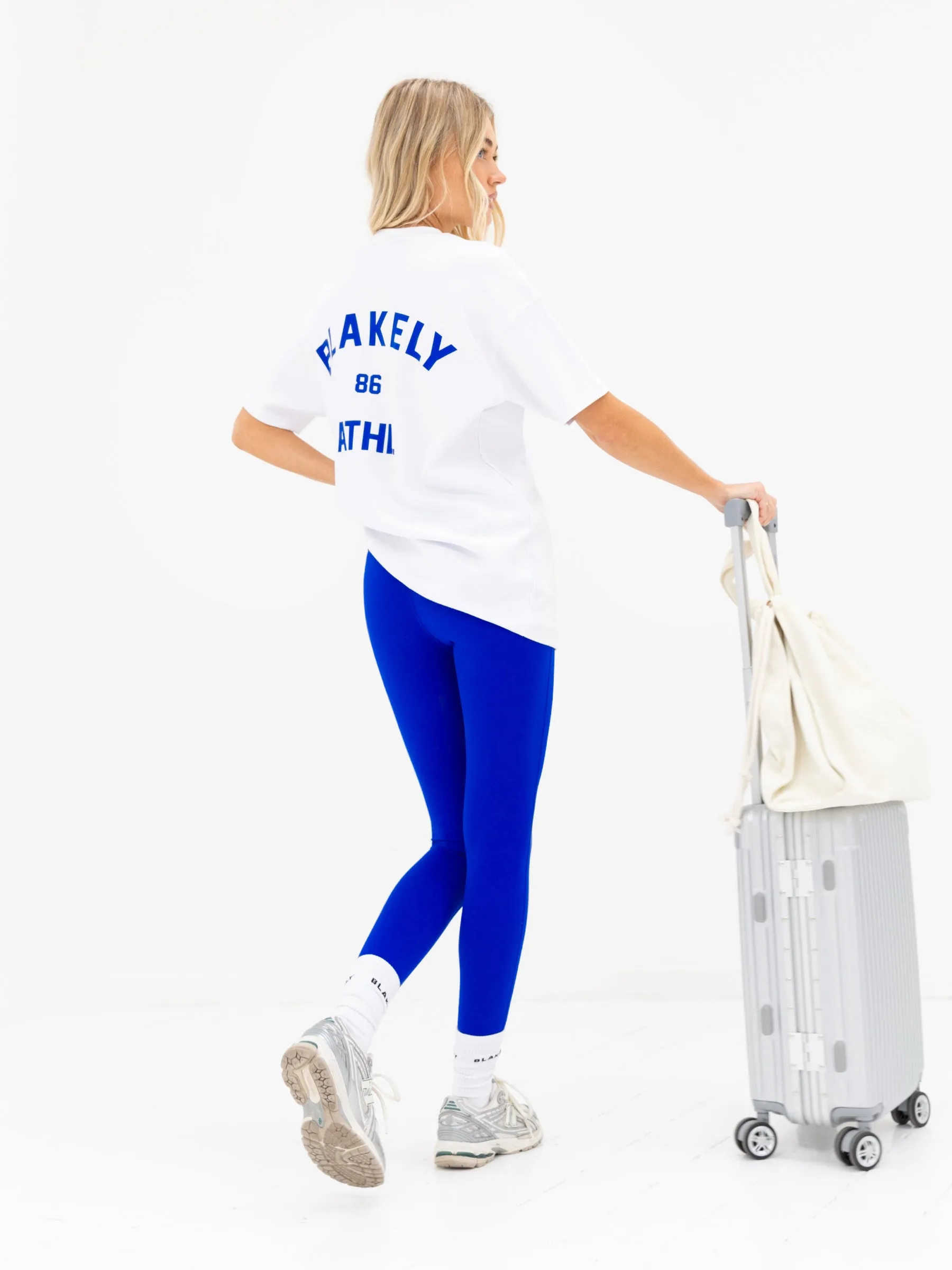 Hallie Oversized T-Shirt - White & Cobalt Blue sold by Blakely product image thumbnail 3
