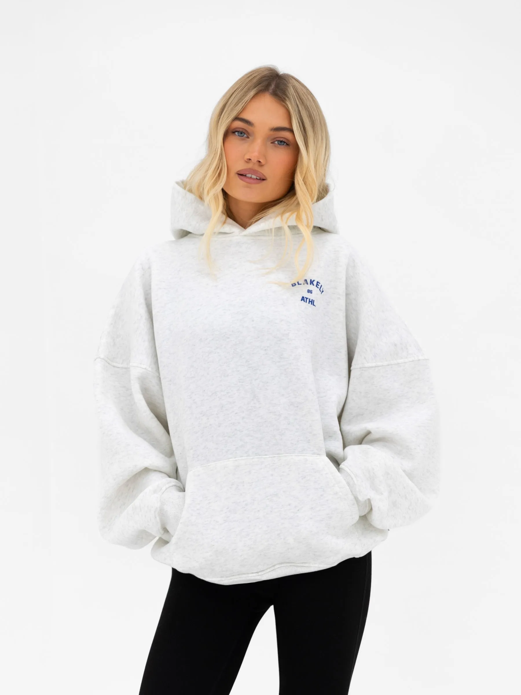 Hallie Oversized Hoodie - Marl White & Cobalt Blue sold by Blakely product image thumbnail 2