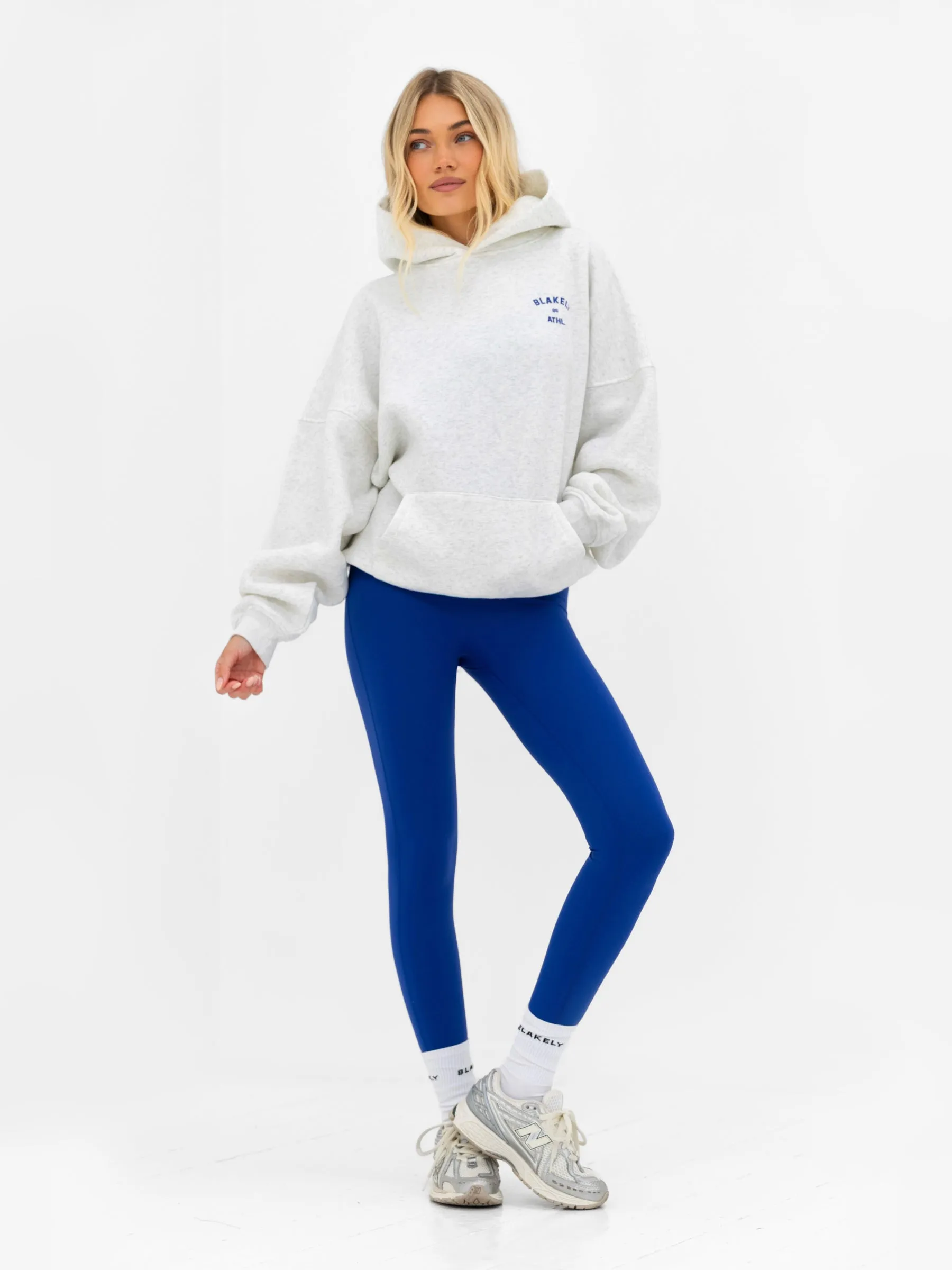 Hallie Oversized Hoodie - Marl White & Cobalt Blue sold by Blakely product image thumbnail 4
