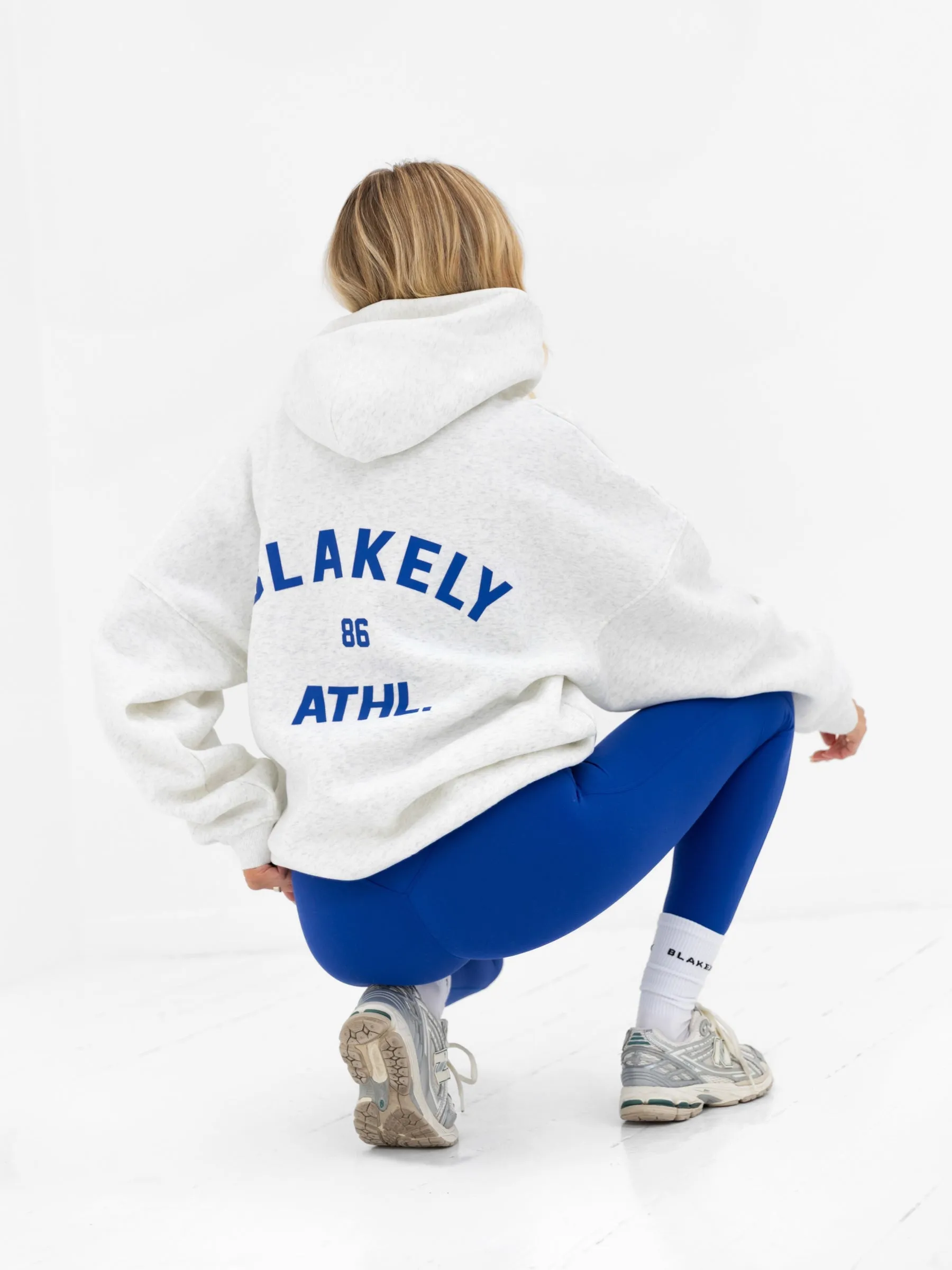 Hallie Oversized Hoodie - Marl White & Cobalt Blue sold by Blakely product image thumbnail 3