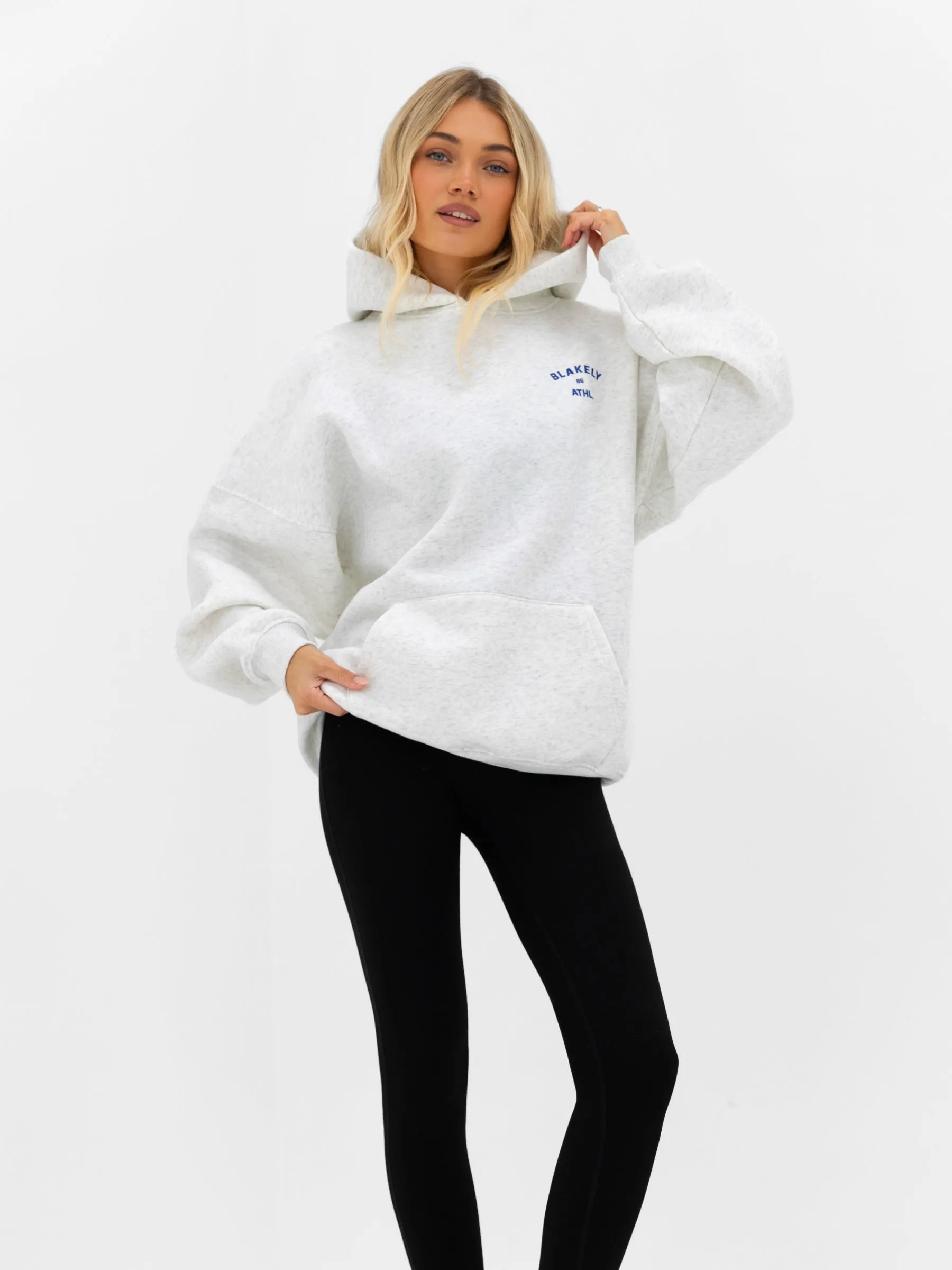 Hallie Oversized Hoodie - Marl White & Cobalt Blue sold by Blakely product image thumbnail 5