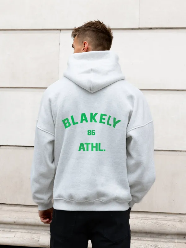 Niko Relaxed Hoodie - Marl White & Bold Green sold by Blakely