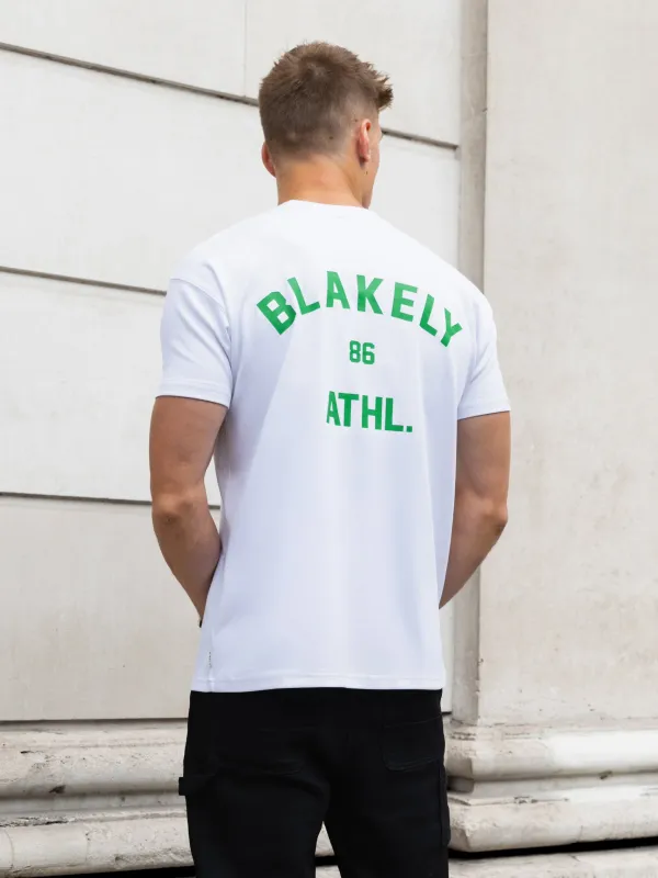 Niko Relaxed T-Shirt - White & Bold Green sold by Blakely