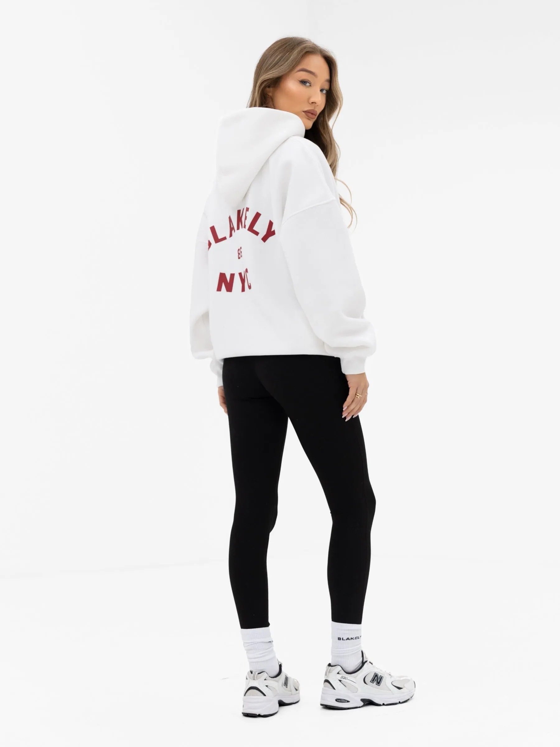 NYC Oversized Hoodie - White & Cherry Red sold by Blakely product image thumbnail 3