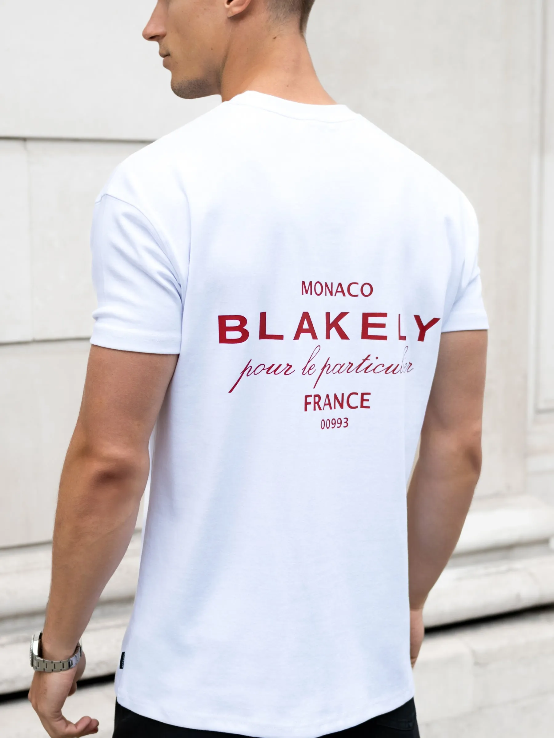 Monaco Relaxed T-Shirt - White & Red sold by Blakely product image thumbnail 4