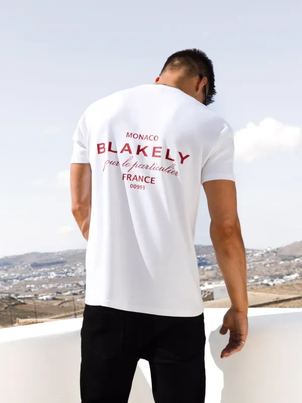 Monaco Relaxed T-Shirt - White & Red sold by Blakely