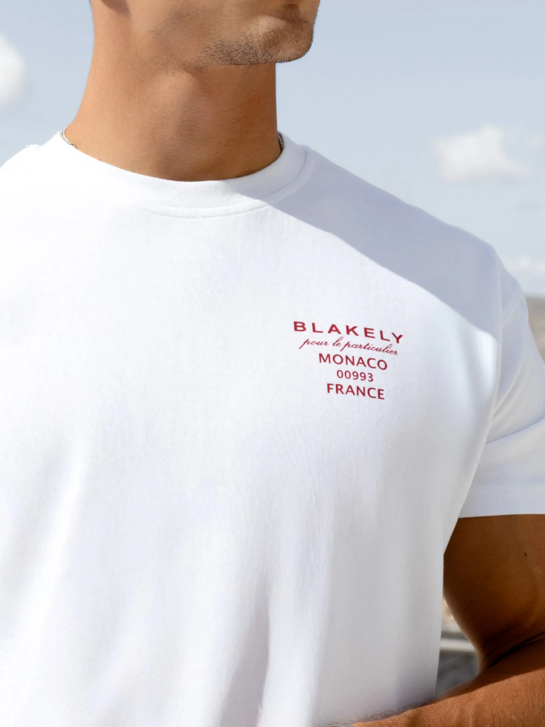 Monaco Relaxed T-Shirt - White & Red sold by Blakely product image thumbnail 3