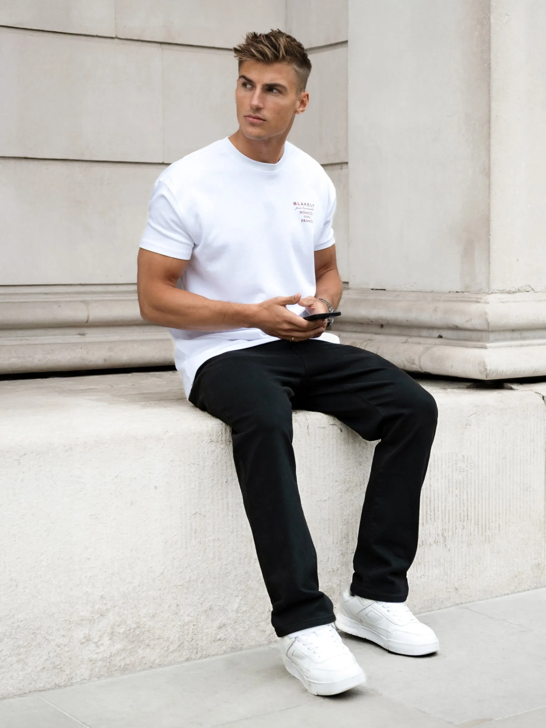 Monaco Relaxed T-Shirt - White & Red sold by Blakely product image thumbnail 5