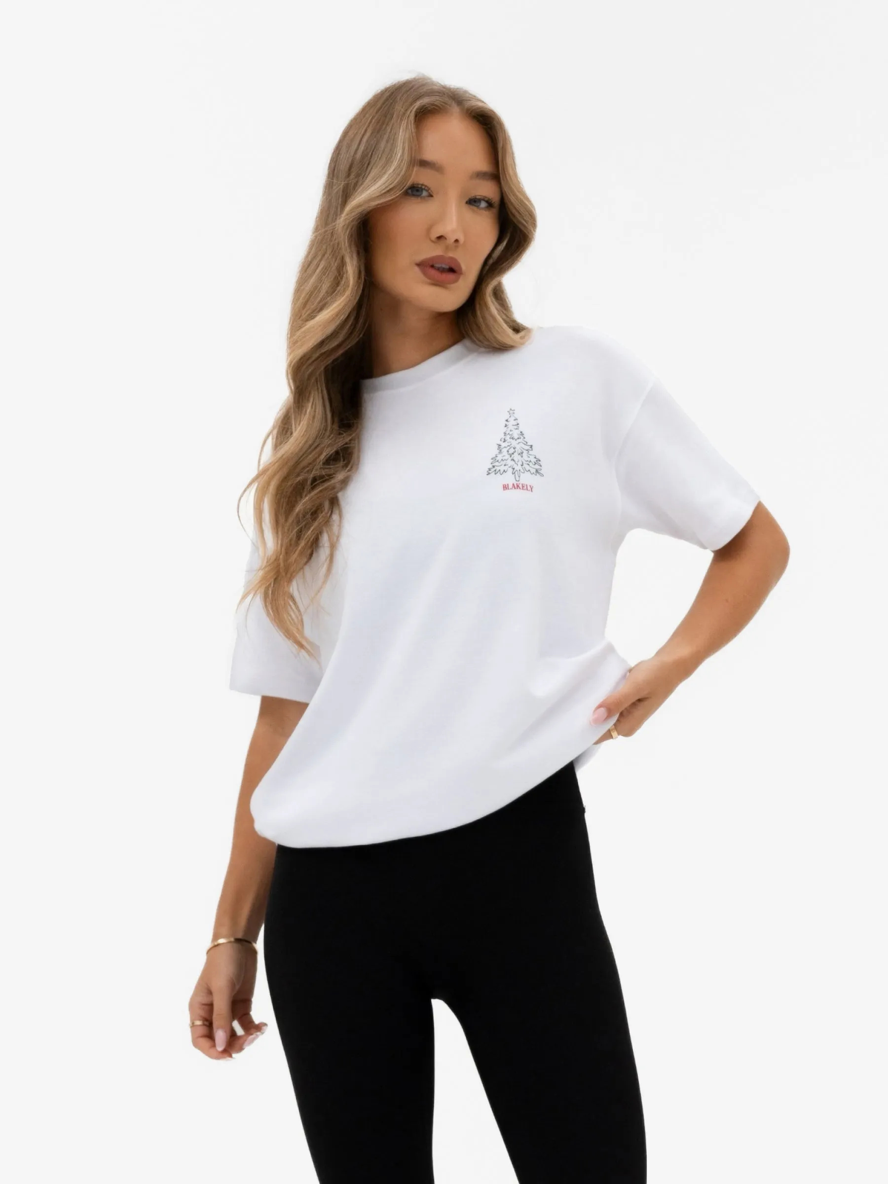 Christmas Print Oversized T-Shirt - White sold by Blakely product image thumbnail 2