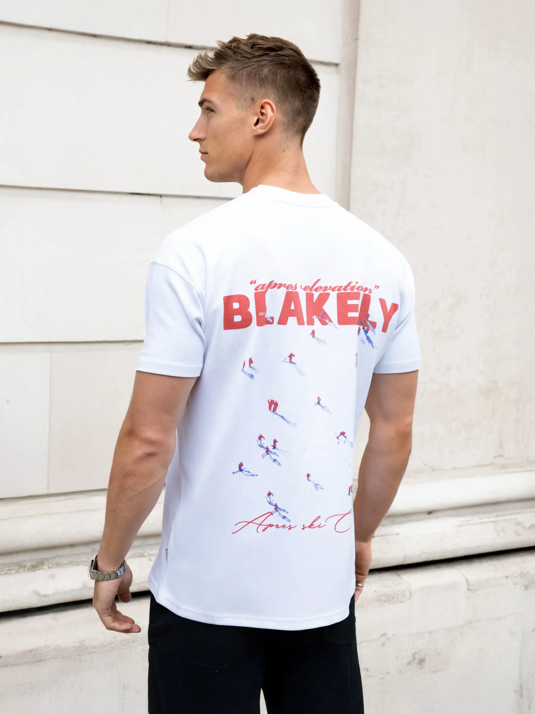 Ski Print Relaxed T-Shirt - White sold by Blakely