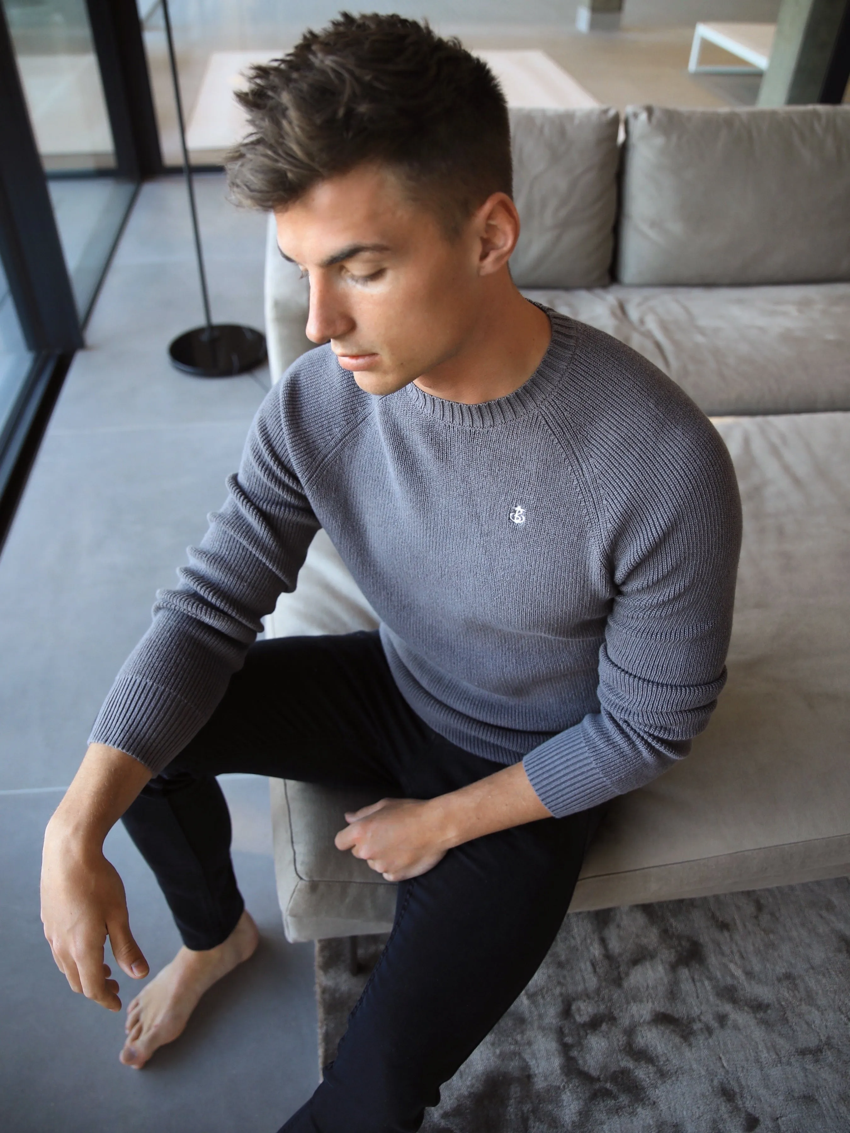 Olton Knit Jumper - Charcoal sold by Blakely product image thumbnail 3