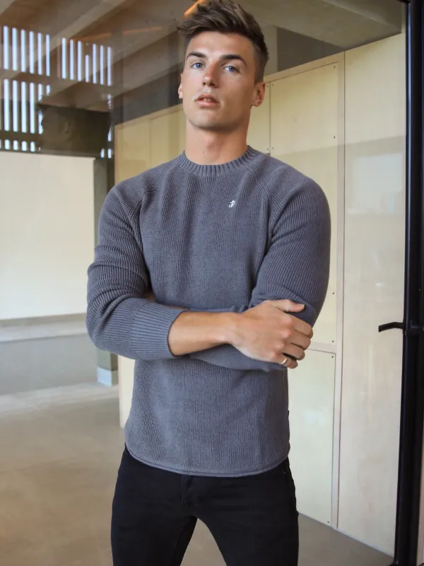 Olton Knit Jumper - Charcoal sold by Blakely