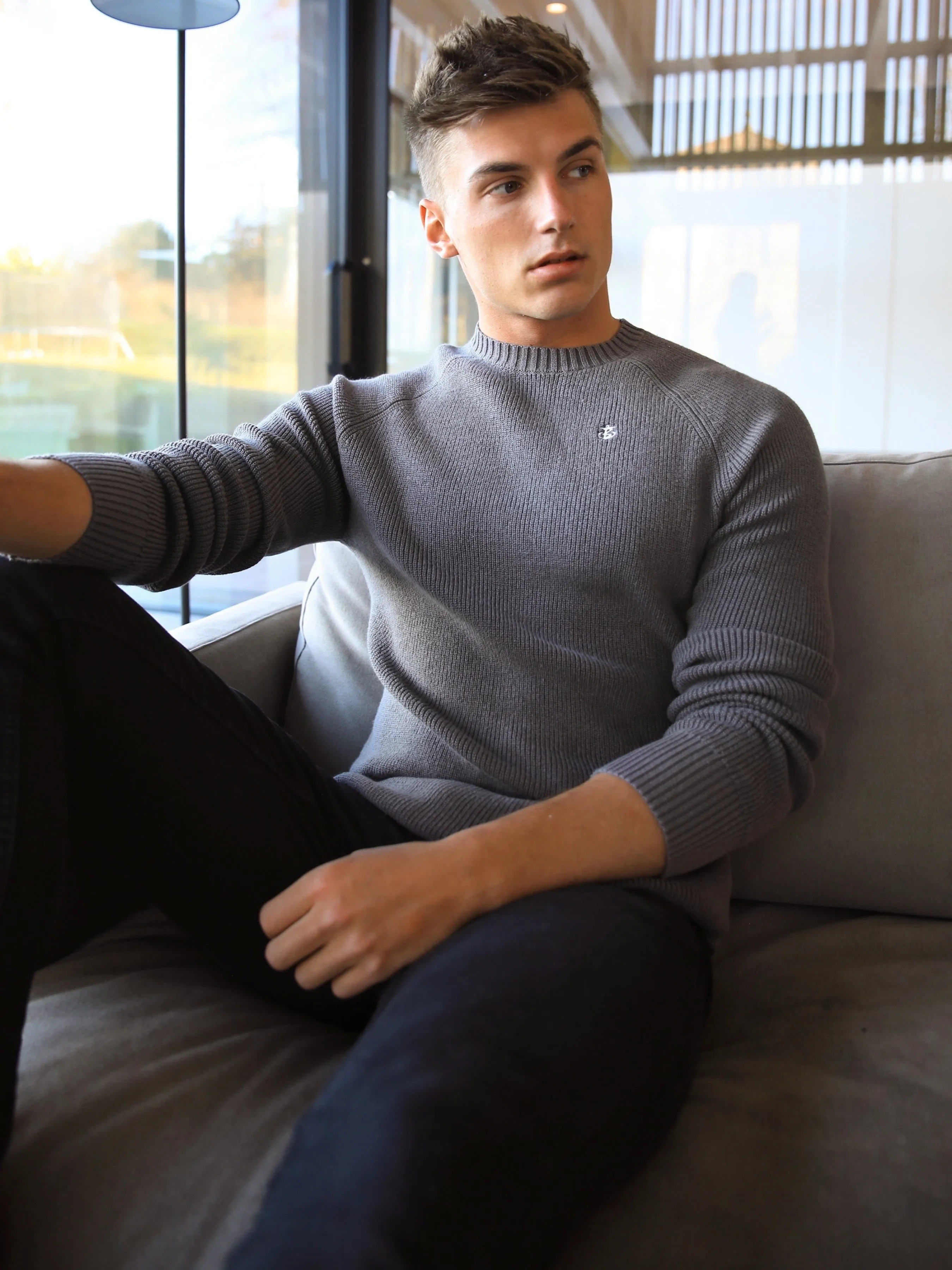 Olton Knit Jumper - Charcoal sold by Blakely product image thumbnail 4