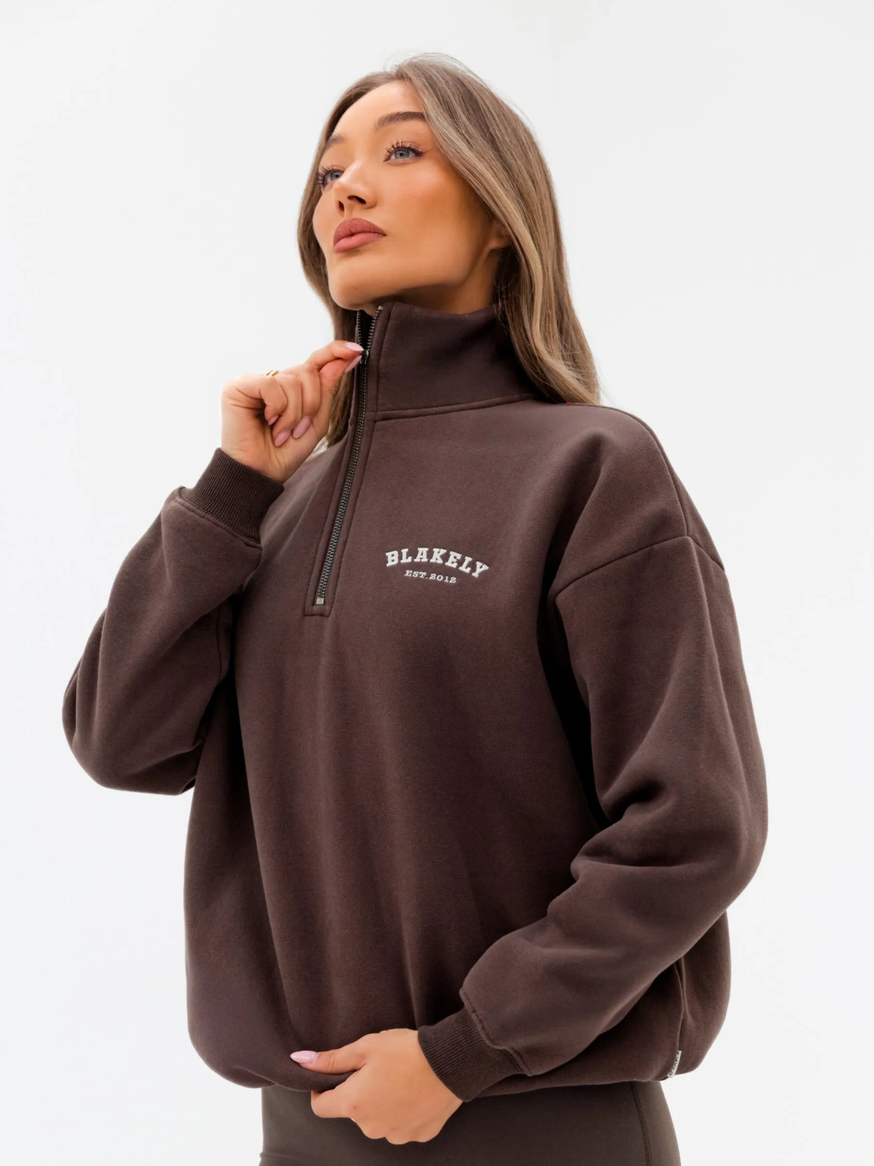Heritage 1/4 Zip Jumper - Dark Chocolate sold by Blakely product image thumbnail 4