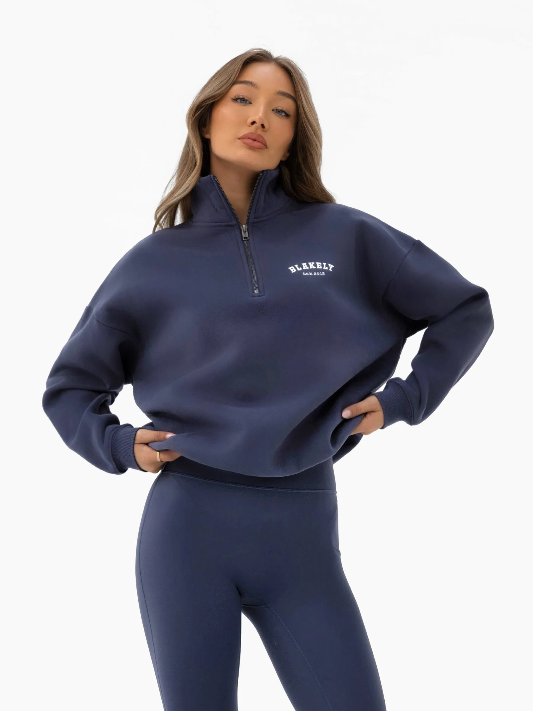 Heritage 1/4 Zip Jumper - True Navy sold by Blakely