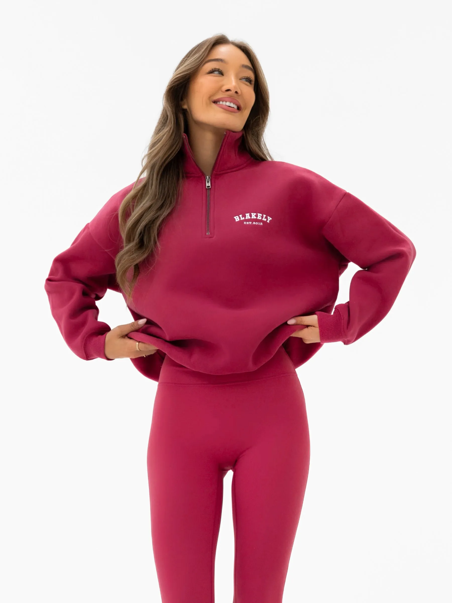 Heritage 1/4 Zip Jumper - Deep Pink sold by Blakely product image thumbnail 5