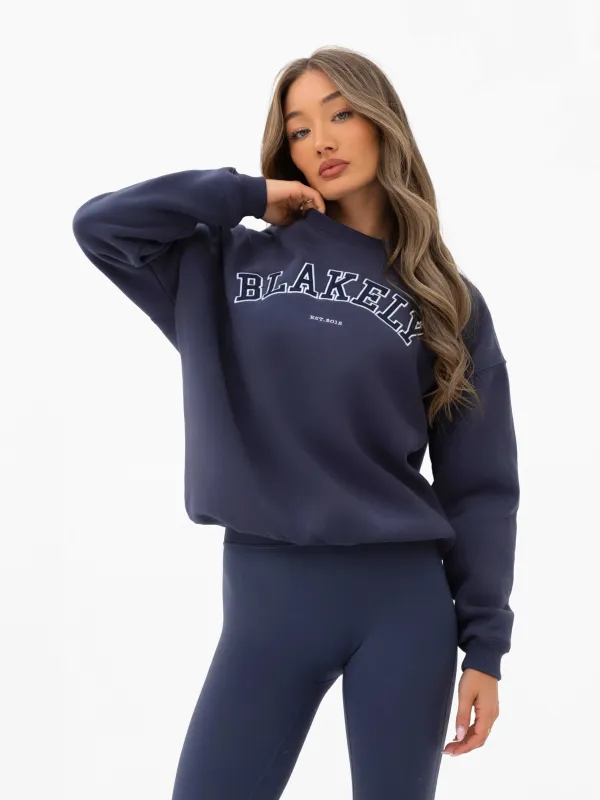 Varsity Oversized Jumper - True Navy sold by Blakely
