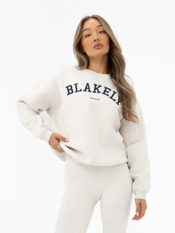 Varsity Oversized Jumper - Chalk sold by Blakely