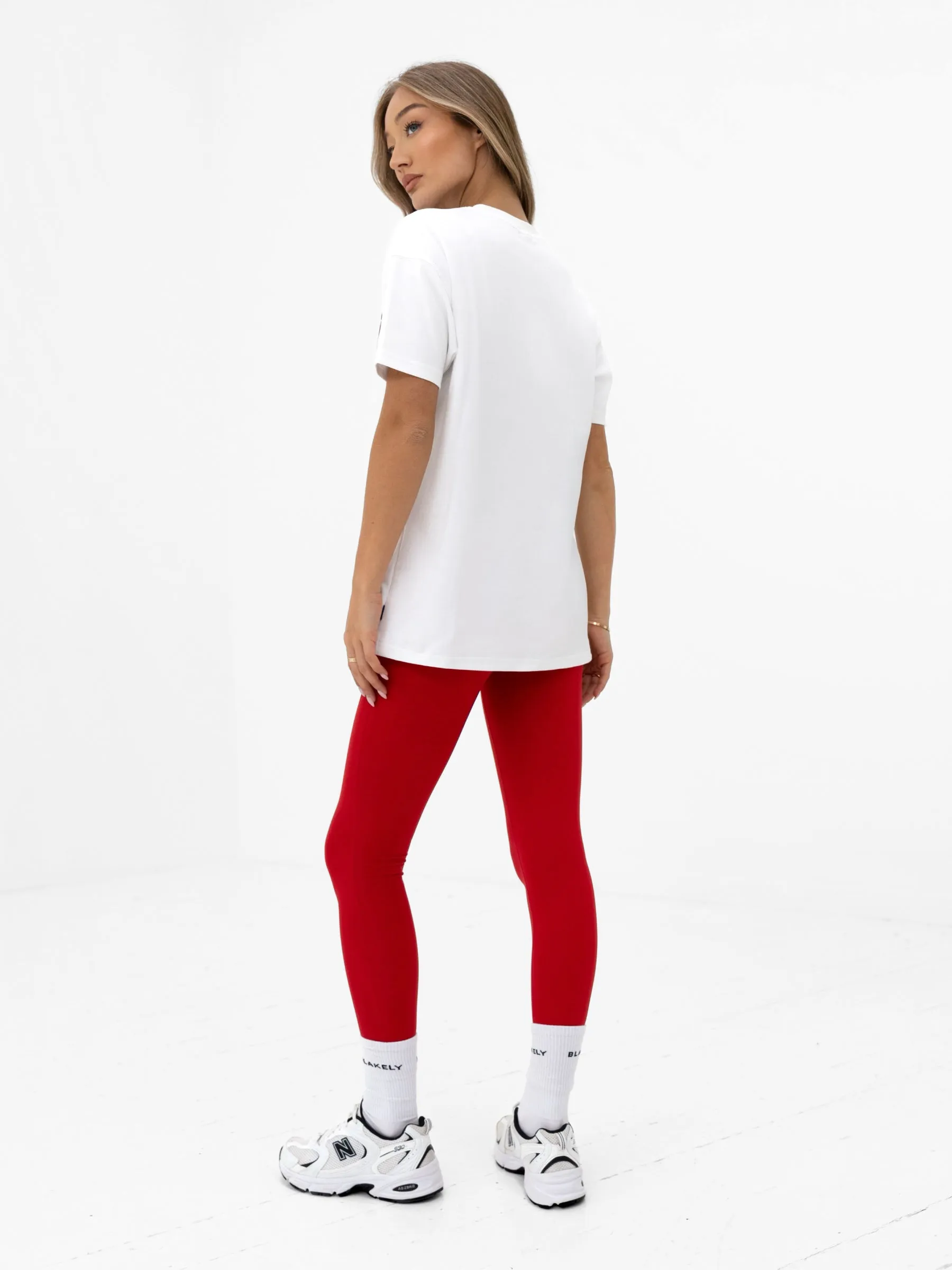Varsity Oversized T-Shirt - White & Chilli Red sold by Blakely product image thumbnail 3