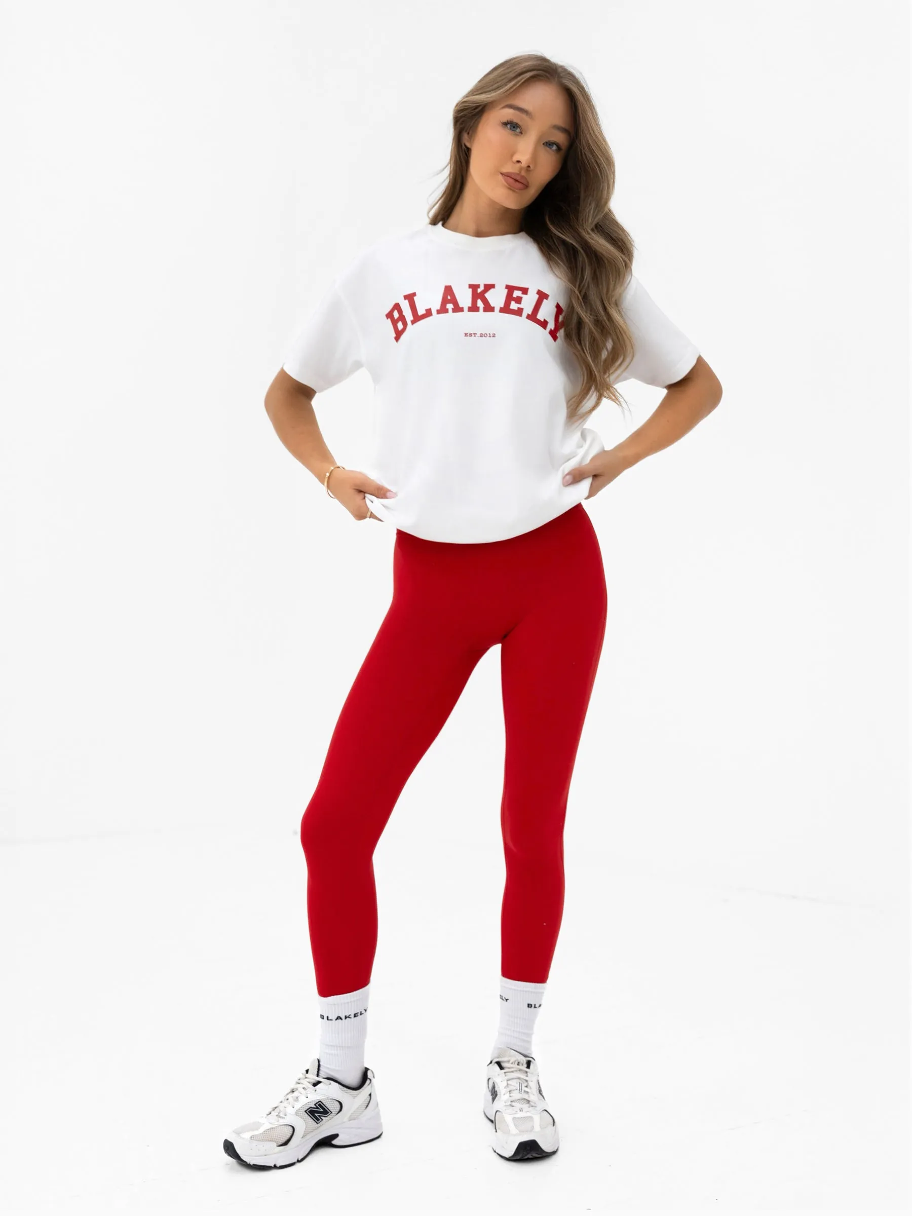 Varsity Oversized T-Shirt - White & Chilli Red sold by Blakely product image thumbnail 2