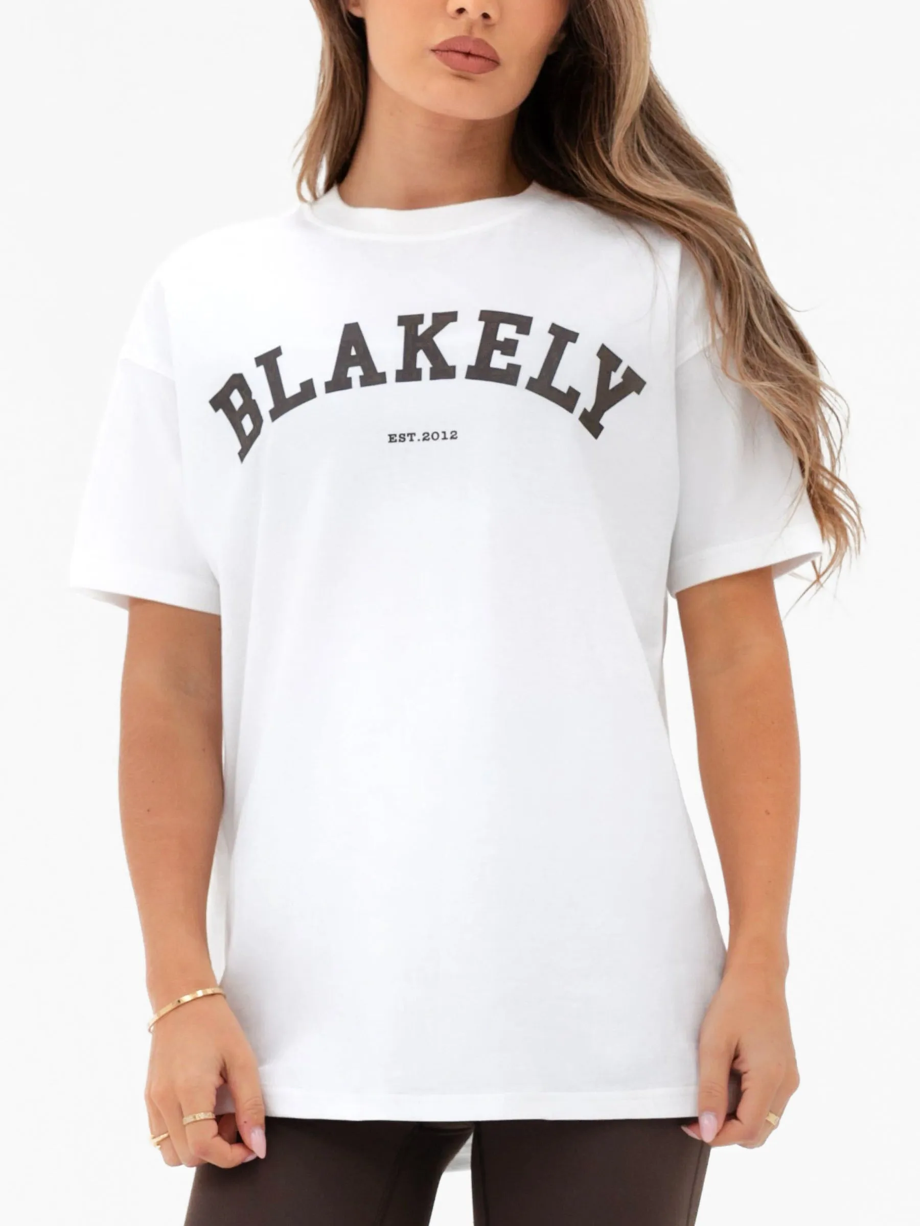 Varsity Oversized T-Shirt - White & Dark Chocolate sold by Blakely product image thumbnail 5