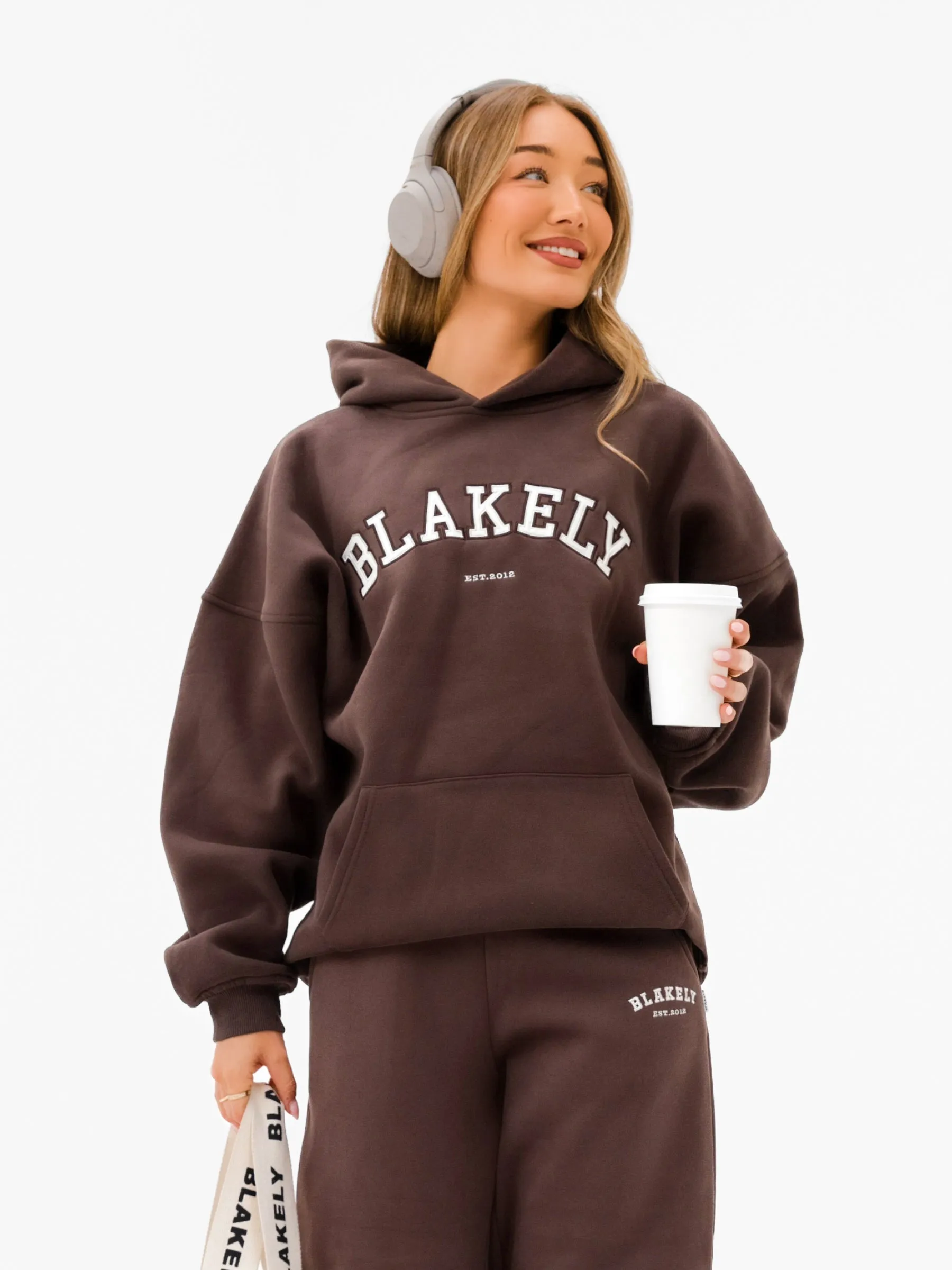 Varsity Oversized Hoodie - Dark Chocolate sold by Blakely product image thumbnail 4