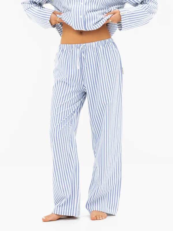 Suki Stripe Trousers - Blue Stripe sold by Blakely