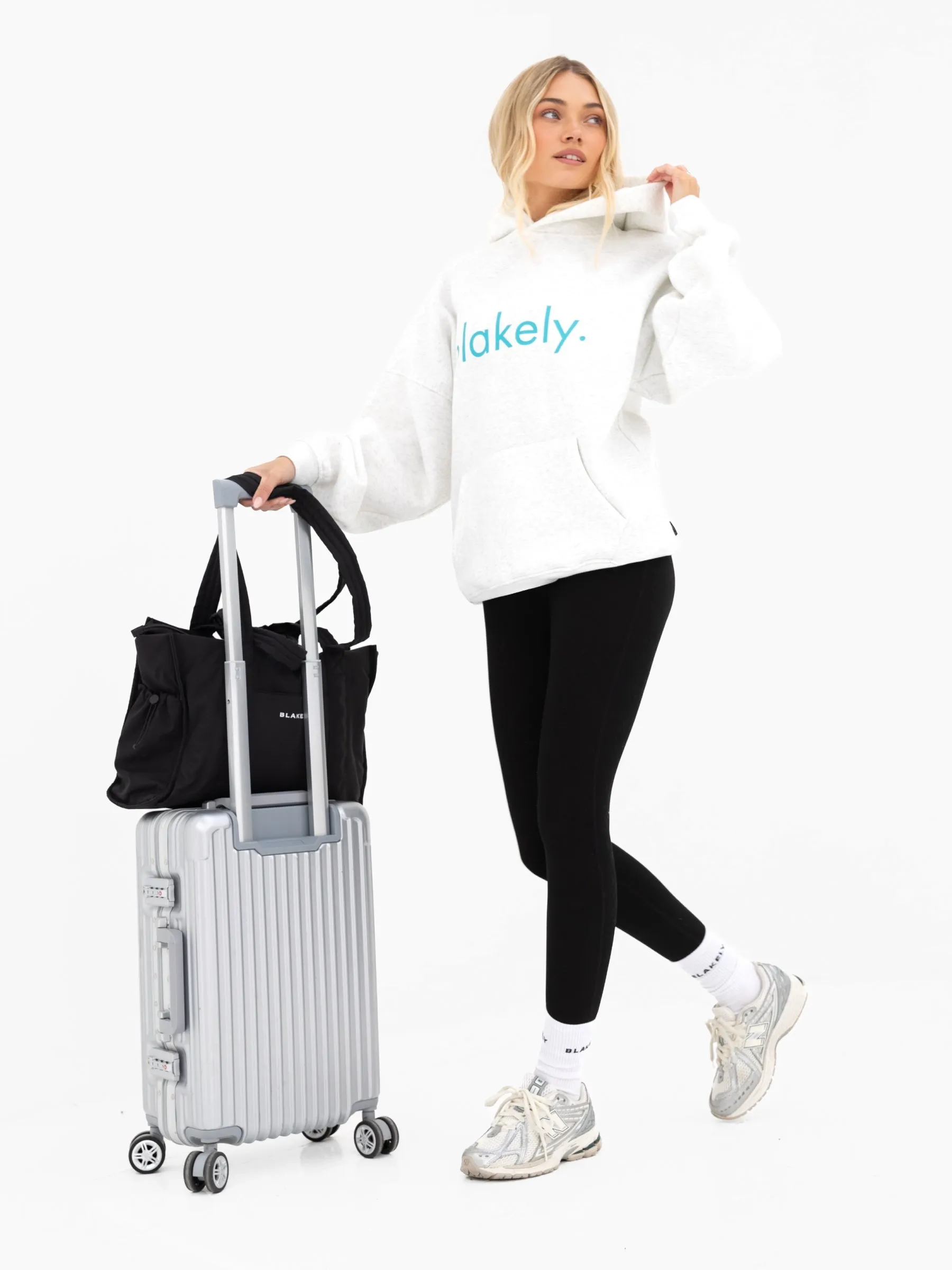 Lila Oversized Hoodie - Marl White & Aqua sold by Blakely product image thumbnail 2