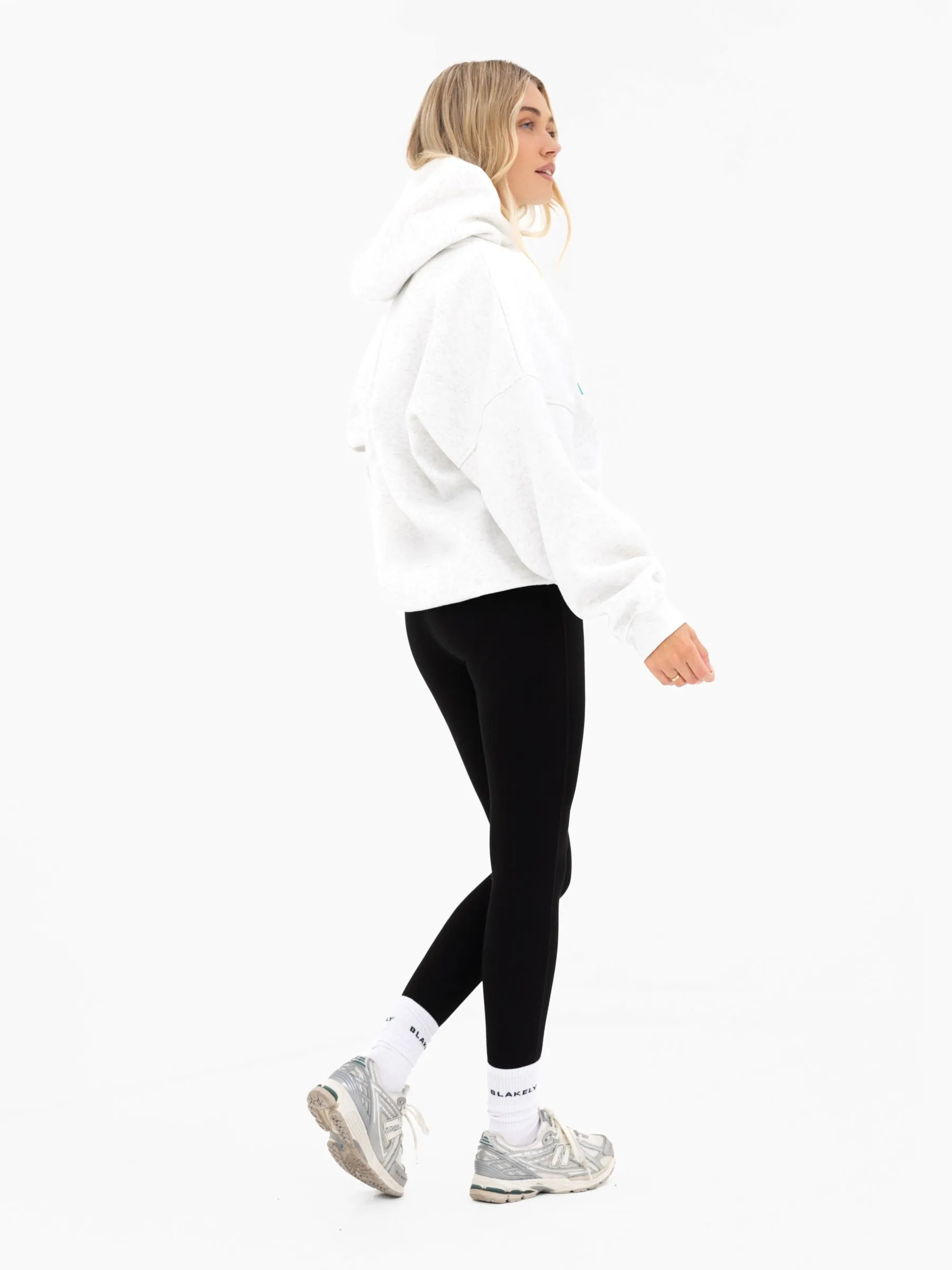 Lila Oversized Hoodie - Marl White & Aqua sold by Blakely product image thumbnail 3