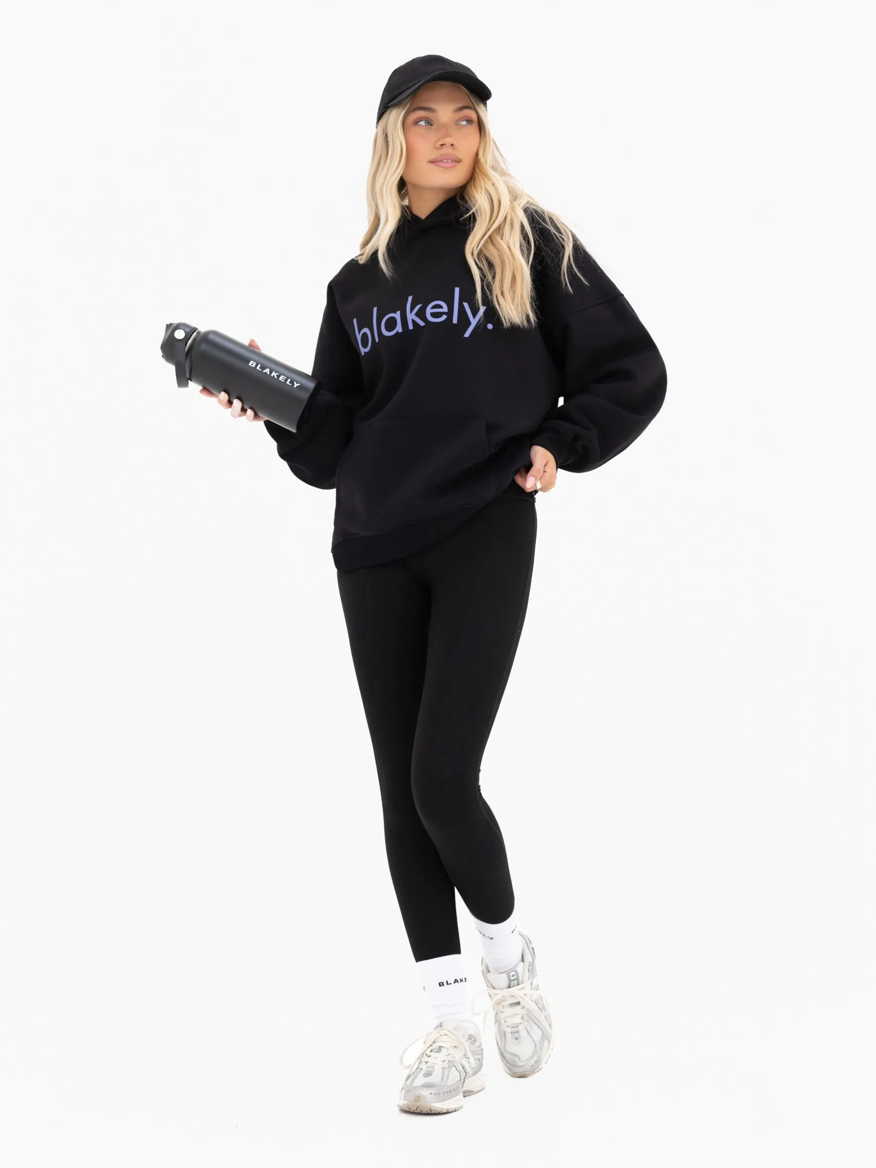 Lila Oversized Hoodie - Black & Ultra Lilac sold by Blakely product image thumbnail 2